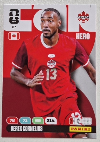 87 Derek Cornelius Canada Hero Panini FIFA World Cup 2026