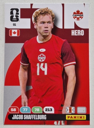 91 Jacob Shaffelburg Canada Hero Panini FIFA World Cup 2026
