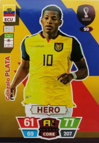 99 Gonzalo Plata Ekwador CORE / Hero World Cup Qatar 2022