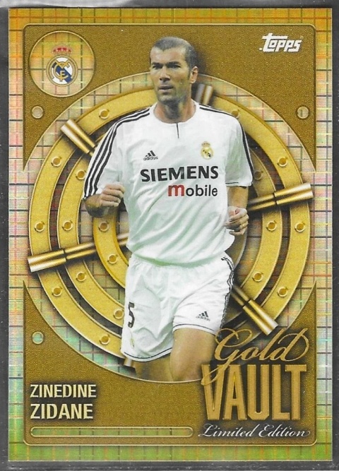 GV-5 Zinedine Zidane Real Madrid CF Gold Vault Limited Edition Topps Collector Tin
