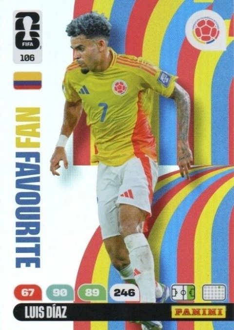 106 Luis Diaz Colombia Fan Favourite Panini FIFA World Cup 2026