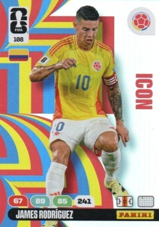 108 James Rodriguez Colombia Icon Panini FIFA World Cup 2026