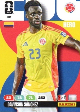 110 Davinson Sanchez Colombia Hero Panini FIFA World Cup 2026
