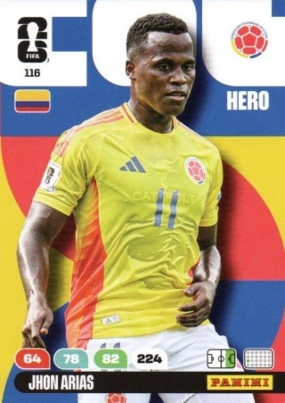 116 Jhon Arias Colombia Hero Panini FIFA World Cup 2026