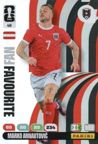 46 Marko Arnautovic Austria Fan Favourite Panini FIFA World Cup 2026