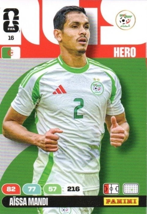 16 Aissa Mandi Algeria Hero Panini FIFA World Cup 2026