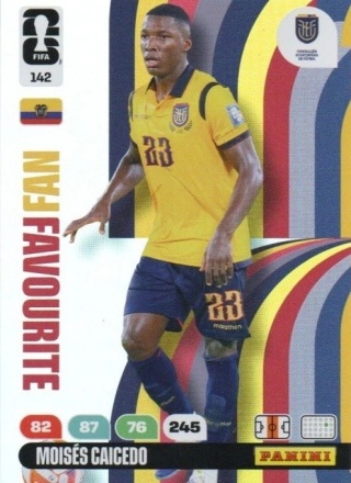 142 Moises Caicedo Ecuador Fan Favourite Panini FIFA World Cup 2026