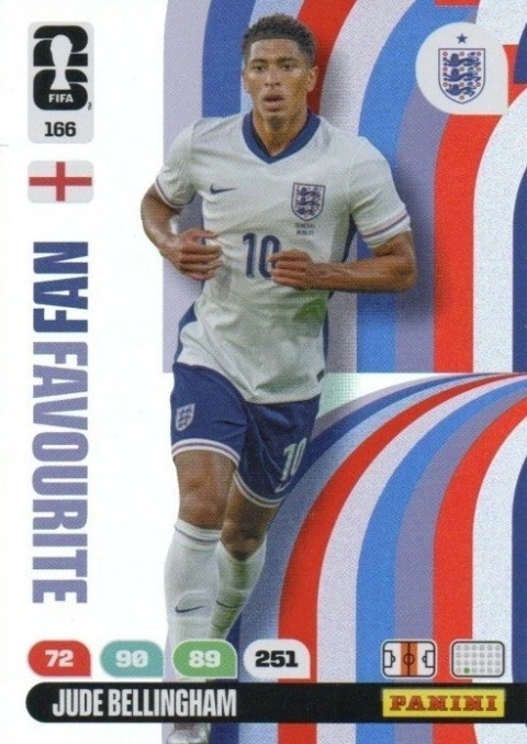 166 Jude Bellingham England Fan Favourite Panini FIFA World Cup 2026