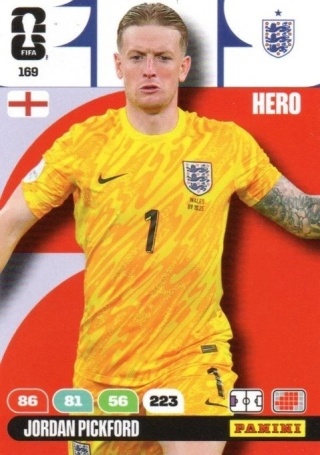 169 Jordan Pickford England Hero Panini FIFA World Cup 2026