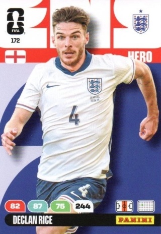 172 Declan Rice England Hero Panini FIFA World Cup 2026