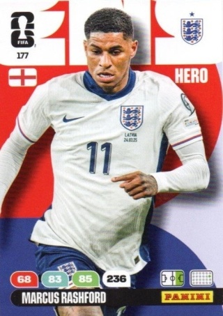 177 Marcus Rashford England Hero Panini FIFA World Cup 2026