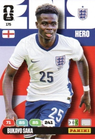 175 Bukayo Saka England Hero Panini FIFA World Cup 2026