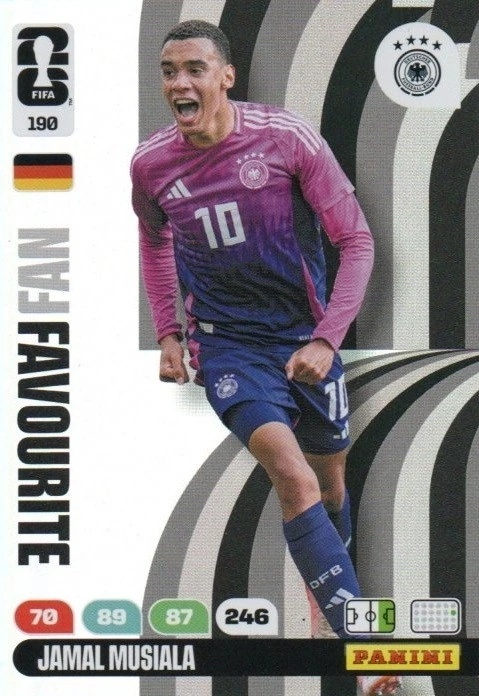 190 Jamal Musiala Germany Fan Favourite Panini FIFA World Cup 2026