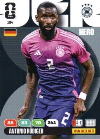 194 Antonio Rudiger Germany Hero Panini FIFA World Cup 2026