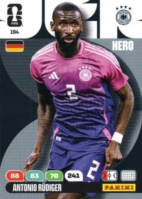 194 Antonio Rudiger Germany Hero Panini FIFA World Cup 2026