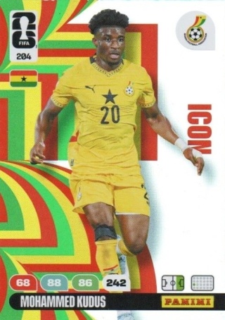 204 Mohammed Kudus Ghana Icon Panini FIFA World Cup 2026