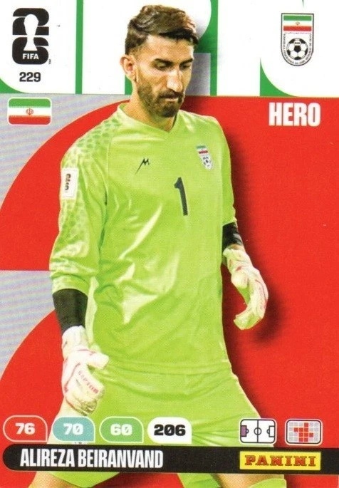 229 Alireza Beiranvand Iran Hero Panini FIFA World Cup 2026