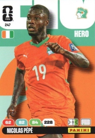 247 Nicolas Pepe Ivory Coast Hero Panini FIFA World Cup 2026