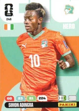 248 Simon Adingra Ivory Coast Hero Panini FIFA World Cup 2026
