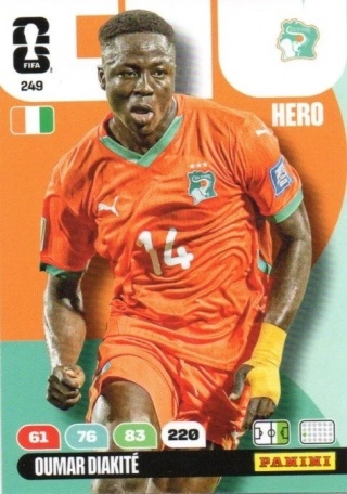 249 Oumar Diakite Ivory Coast Hero Panini FIFA World Cup 2026