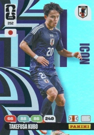 252 Takefusa Kubo Japan Icon Panini FIFA World Cup 2026