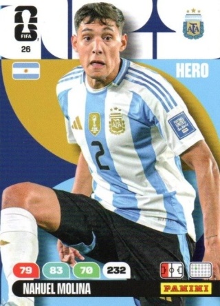 26 Nahuel Molina Argentina Hero Panini FIFA World Cup 2026