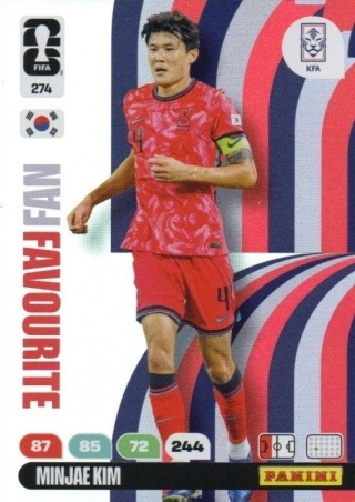 274 Min-jae Kim Korea Republic Fan Favourite Panini FIFA World Cup 2026