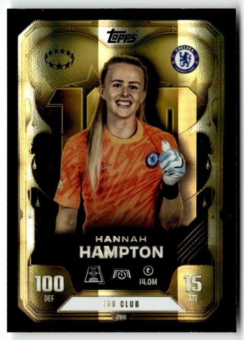 286 Hannah Hampton Chelsea 100 Club UEFA Women's Match Attax Extra 2025/26