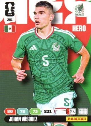 291 Johan Vasquez Mexico Hero Panini FIFA World Cup 2026