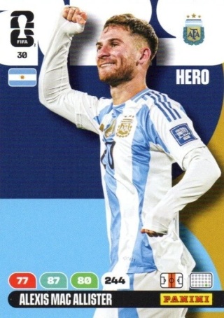 30 Alexis Mac Allister Argentina Hero Panini FIFA World Cup 2026