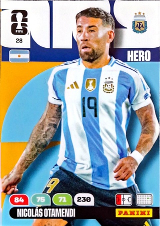 28 Nicolas Otamendi Argentina Hero Panini FIFA World Cup 2026