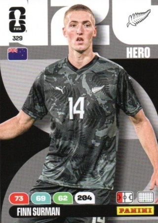 329 Finn Surman New Zealand Hero Panini FIFA World Cup 2026