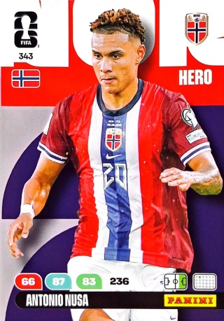 343 Antonio Nusa Norway Hero Panini FIFA World Cup 2026