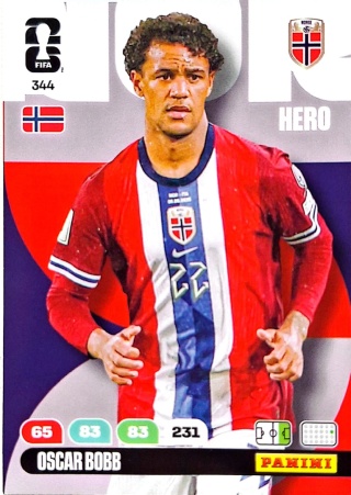 344 Oscar Bobb Norway Hero Panini FIFA World Cup 2026