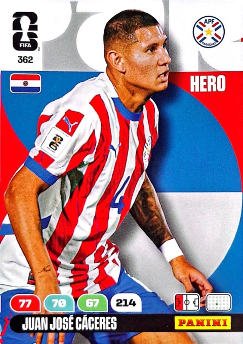 362 Juan Jose Caceres Paraguay Hero Panini FIFA World Cup 2026