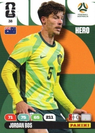 38 Jordan Bos Australia Hero Panini FIFA World Cup 2026