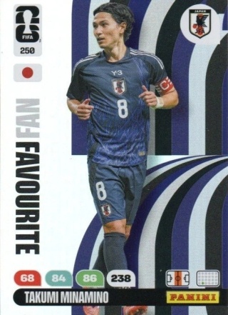250 Takumi Minamino Japan Fan Favourite Panini FIFA World Cup 2026