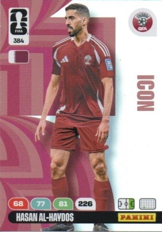 384 Hasan Al-Haydos Qatar Icon Panini FIFA World Cup 2026