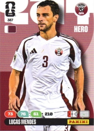 387 Lucas Mendes Qatar Hero Panini FIFA World Cup 2026