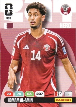389 Homam Al-Amin Qatar Hero Panini FIFA World Cup 2026
