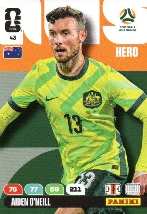 43 Aiden O’Neill Australia Hero Panini FIFA World Cup 2026