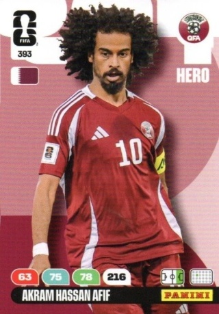 393 Akram Hassan Afif Qatar Hero Panini FIFA World Cup 2026