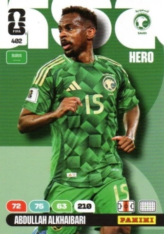 402 Abdullah Alkhaibari Saudi Arabia Hero Panini FIFA World Cup 2026