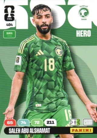 404 Saleh Abu Alshamat Saudi Arabia Hero Panini FIFA World Cup 2026