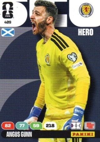 409 Angus Gunn Scotland Hero Panini FIFA World Cup 2026