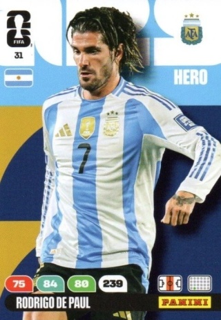 31 Rodrigo De Paul Argentina Hero Panini FIFA World Cup 2026