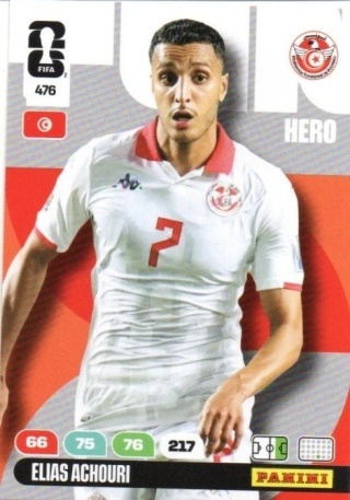 476 Elias Achouri Tunisia Hero Panini FIFA World Cup 2026