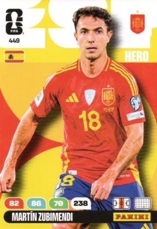 449 Martin Zubimendi Spain Hero Panini FIFA World Cup 2026