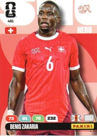 461 Denis Zakaria Switzerland Hero Panini FIFA World Cup 2026