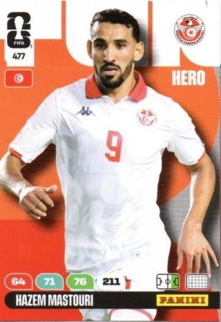 477 Hazem Mastouri Tunisia Hero Panini FIFA World Cup 2026